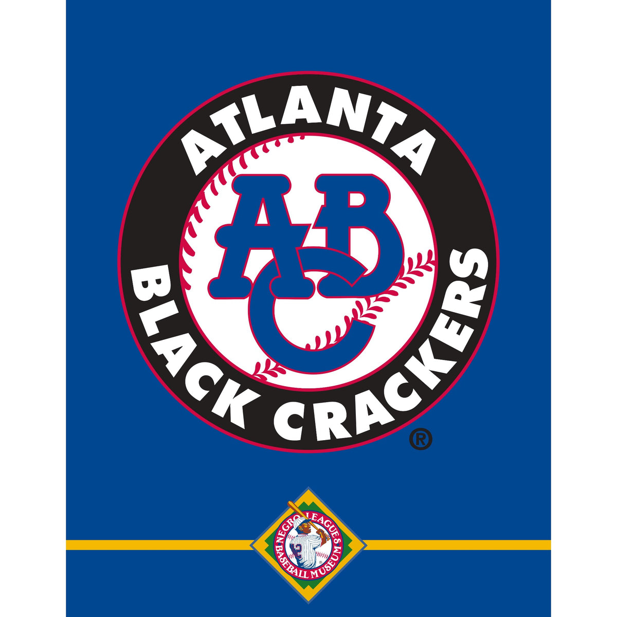 ABC Atlanta Black Crackers 1 Red Blue and White Baseball