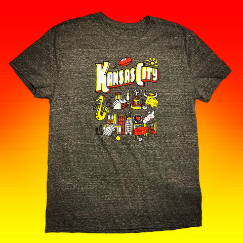 The KC Icons T-Shirt | Red + Gold