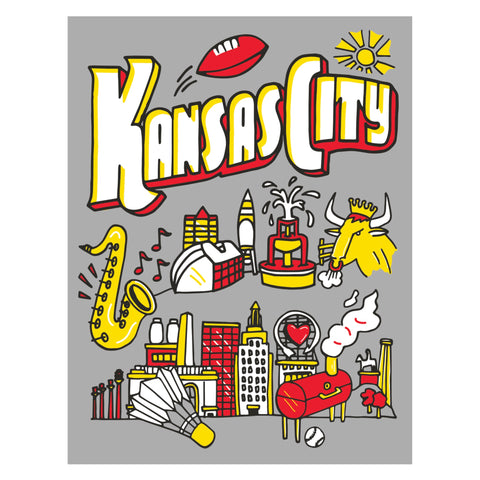 The KC Icons | Red + Gold | 11inx14in Standard Print